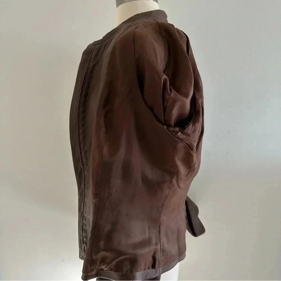 Salvatore Ferragamo Genuine Leather Jacket Brown Italy S - Picture 14 of 14